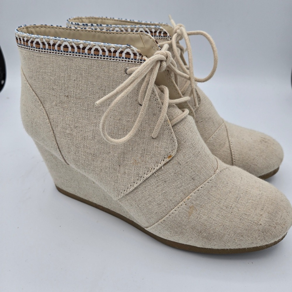Womens Wedge Heel Booties Lace Up Ankle Boots Casual Shoes